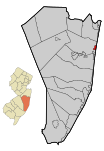 Ocean County New Jersey Incorporated and Unincorporated areas Lavallette Highlighted